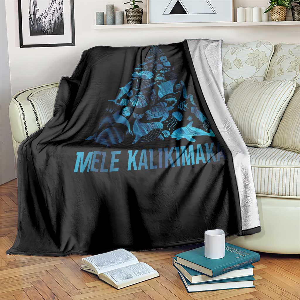 Christmas In Hawaii Throw Blanket Mele Kalikimala Sea Animals Xmas Tree TS11 Print Your Wear