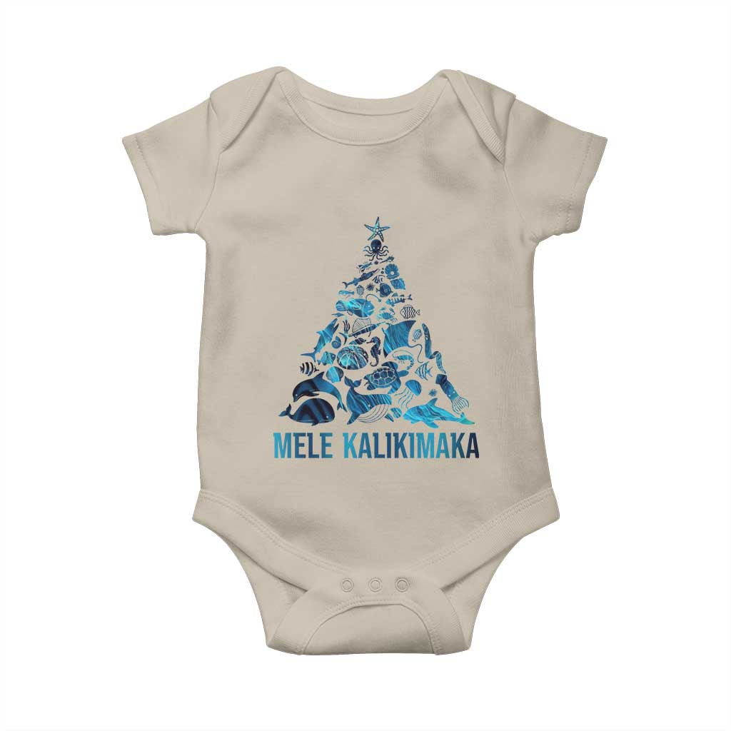 Christmas In Hawaii Baby Onesie Mele Kalikimala Sea Animals Xmas Tree TS11 Sand Print Your Wear