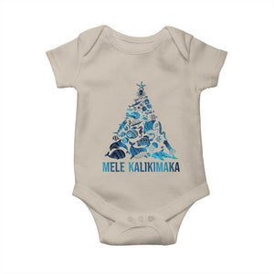 Christmas In Hawaii Baby Onesie Mele Kalikimala Sea Animals Xmas Tree TS11 Sand Print Your Wear
