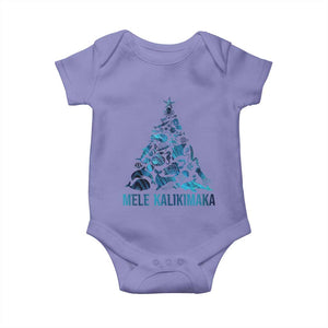 Christmas In Hawaii Baby Onesie Mele Kalikimala Sea Animals Xmas Tree TS11 Violet Print Your Wear