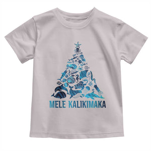 Christmas In Hawaii Baby Shirt Mele Kalikimala Sea Animals Xmas Tree TS11 Ice Gray Print Your Wear