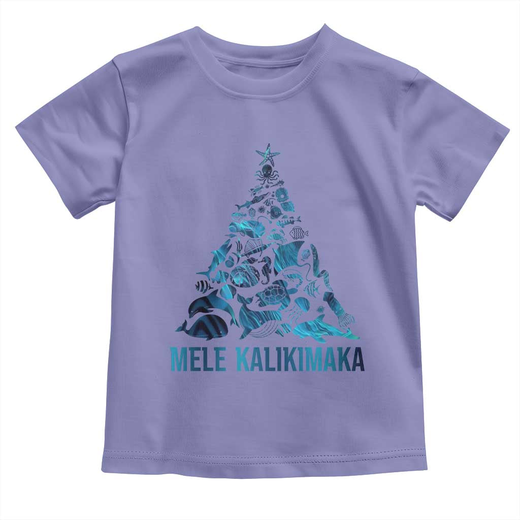 Christmas In Hawaii Baby Shirt Mele Kalikimala Sea Animals Xmas Tree TS11 Violet Print Your Wear