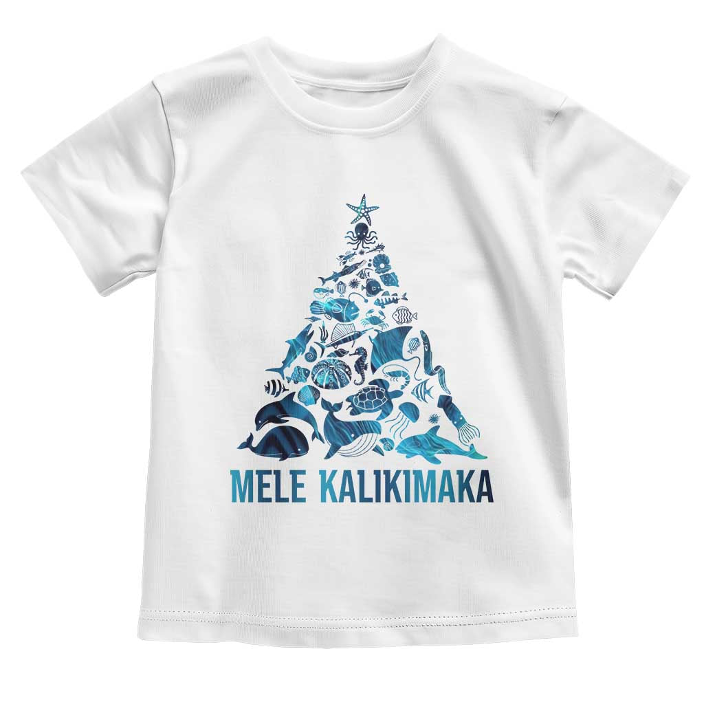 Christmas In Hawaii Baby Shirt Mele Kalikimala Sea Animals Xmas Tree TS11 White Print Your Wear