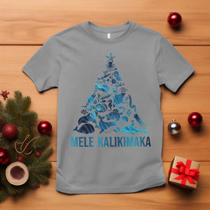 Christmas In Hawaii T Shirt Mele Kalikimala Sea Animals Xmas Tree TS11 Sport Gray Print Your Wear