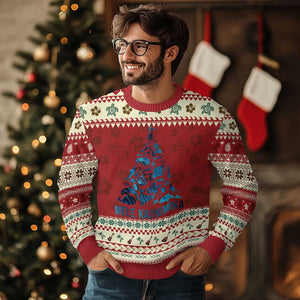 Xmas In Hawaii Ugly Christmas Sweater Mele Kalikimala Sea Animals Xmas Tree TS11 Hibiscus Print Your Wear