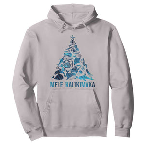 Christmas In Hawaii Hoodie Mele Kalikimala Sea Animals Xmas Tree TS11 Ice Gray Print Your Wear