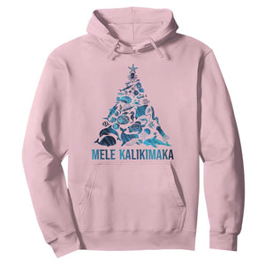 Christmas In Hawaii Hoodie Mele Kalikimala Sea Animals Xmas Tree TS11 Light Pink Print Your Wear
