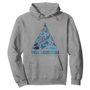 Christmas In Hawaii Hoodie Mele Kalikimala Sea Animals Xmas Tree TS11 Sport Gray Print Your Wear