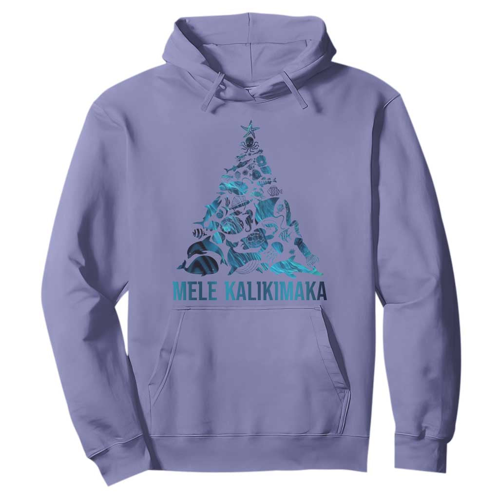 Christmas In Hawaii Hoodie Mele Kalikimala Sea Animals Xmas Tree TS11 Violet Print Your Wear