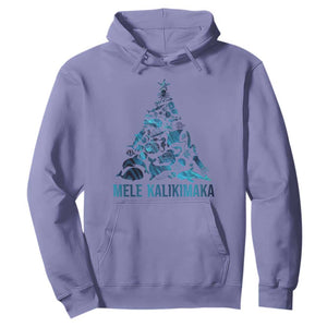 Christmas In Hawaii Hoodie Mele Kalikimala Sea Animals Xmas Tree TS11 Violet Print Your Wear