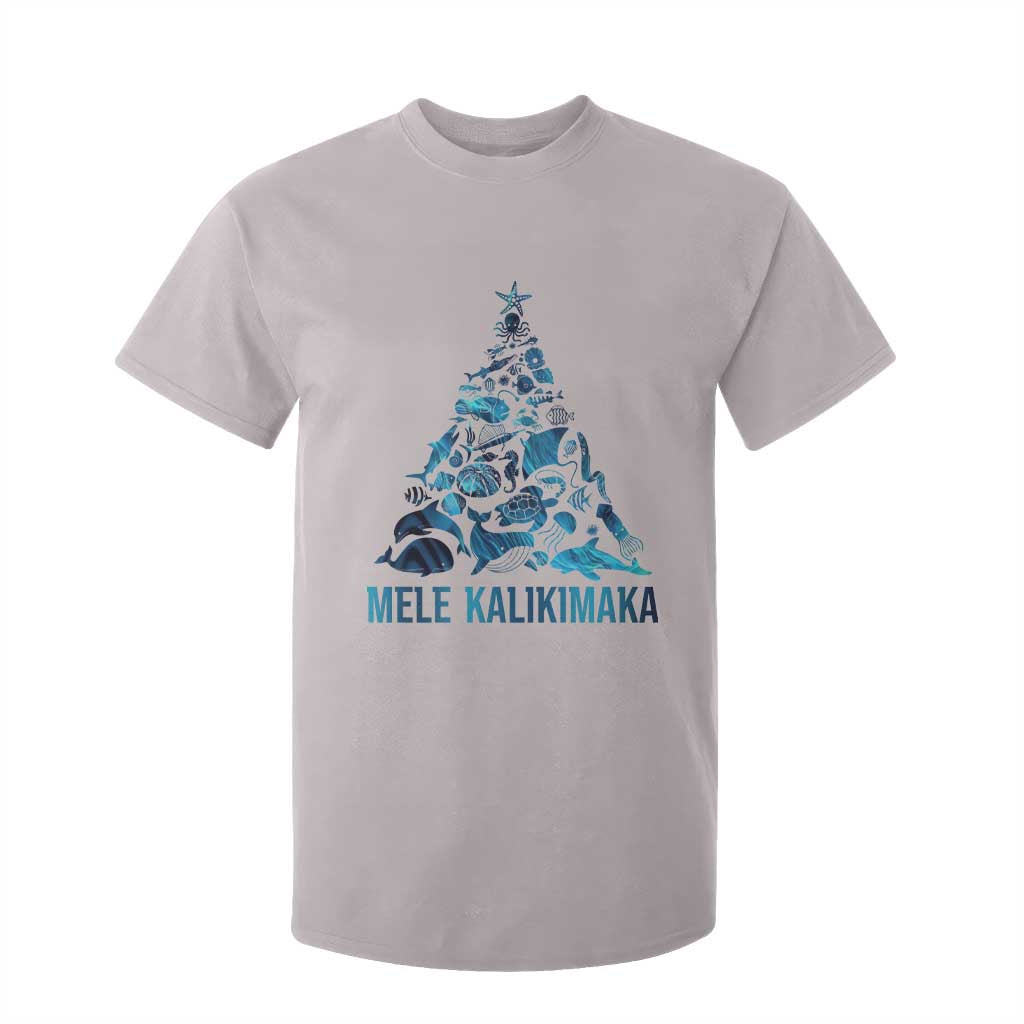 Christmas In Hawaii T Shirt For Kid Mele Kalikimala Sea Animals Xmas Tree TS11 Ice Gray Print Your Wear