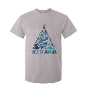 Christmas In Hawaii T Shirt For Kid Mele Kalikimala Sea Animals Xmas Tree TS11 Ice Gray Print Your Wear