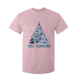 Christmas In Hawaii T Shirt For Kid Mele Kalikimala Sea Animals Xmas Tree TS11 Light Pink Print Your Wear