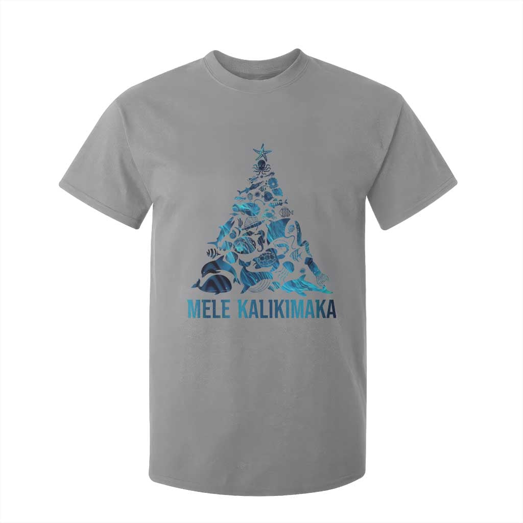 Christmas In Hawaii T Shirt For Kid Mele Kalikimala Sea Animals Xmas Tree TS11 Sport Gray Print Your Wear