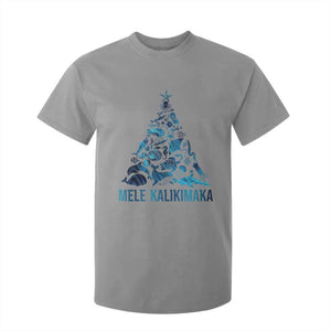 Christmas In Hawaii T Shirt For Kid Mele Kalikimala Sea Animals Xmas Tree TS11 Sport Gray Print Your Wear