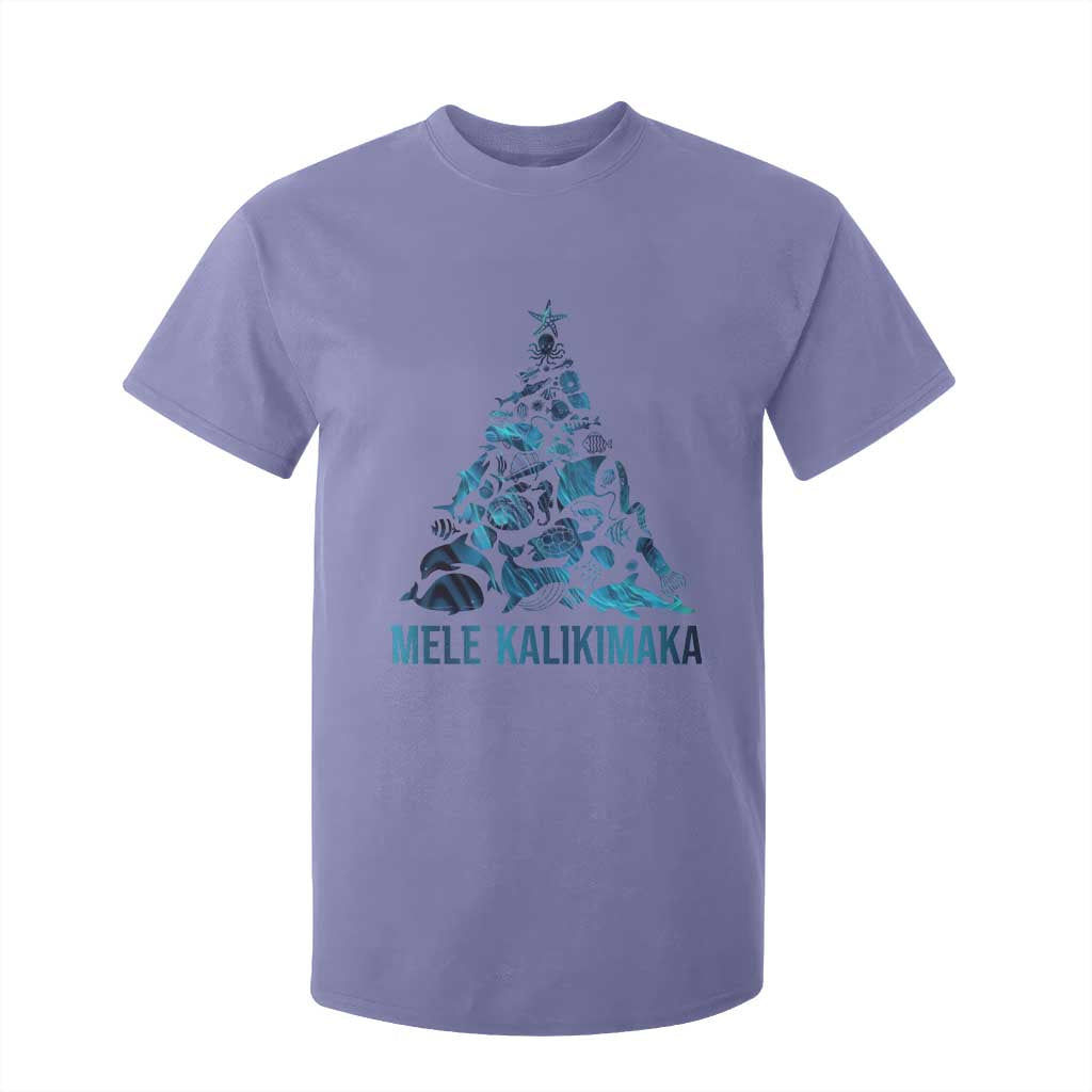 Christmas In Hawaii T Shirt For Kid Mele Kalikimala Sea Animals Xmas Tree TS11 Violet Print Your Wear