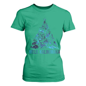 Christmas In Hawaii T Shirt For Women Mele Kalikimala Sea Animals Xmas Tree TS11 Irish Green Print Your Wear