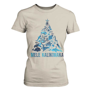 Christmas In Hawaii T Shirt For Women Mele Kalikimala Sea Animals Xmas Tree TS11 Sand Print Your Wear