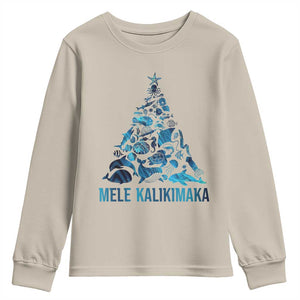 Christmas In Hawaii Youth Sweatshirt Mele Kalikimala Sea Animals Xmas Tree TS11 Sand Print Your Wear