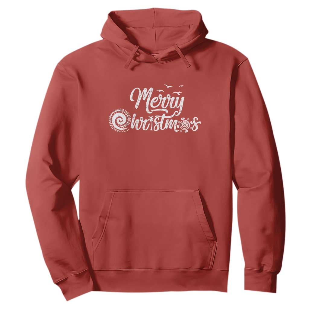 Christmas In Hawaii Hoodie Merry Christmas Hawaiian Symbols TS11 Red Print Your Wear