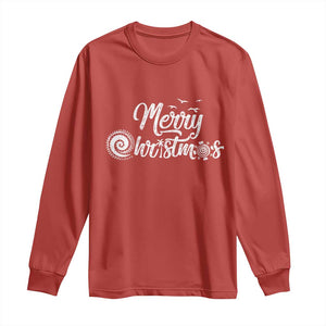 Christmas In Hawaii Long Sleeve Shirt Merry Christmas Hawaiian Symbols TS11 Red Print Your Wear