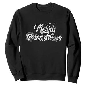 Christmas In Hawaii Sweatshirt Merry Christmas Hawaiian Symbols TS11 Black Print Your Wear