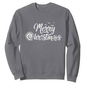Christmas In Hawaii Sweatshirt Merry Christmas Hawaiian Symbols TS11 Charcoal Print Your Wear