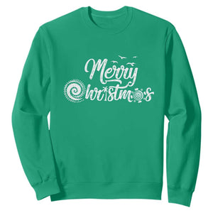 Christmas In Hawaii Sweatshirt Merry Christmas Hawaiian Symbols TS11 Irish Green Print Your Wear