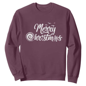Christmas In Hawaii Sweatshirt Merry Christmas Hawaiian Symbols TS11 Maroon Print Your Wear