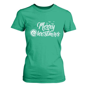 Christmas In Hawaii T Shirt For Women Merry Christmas Hawaiian Symbols TS11 Irish Green Print Your Wear