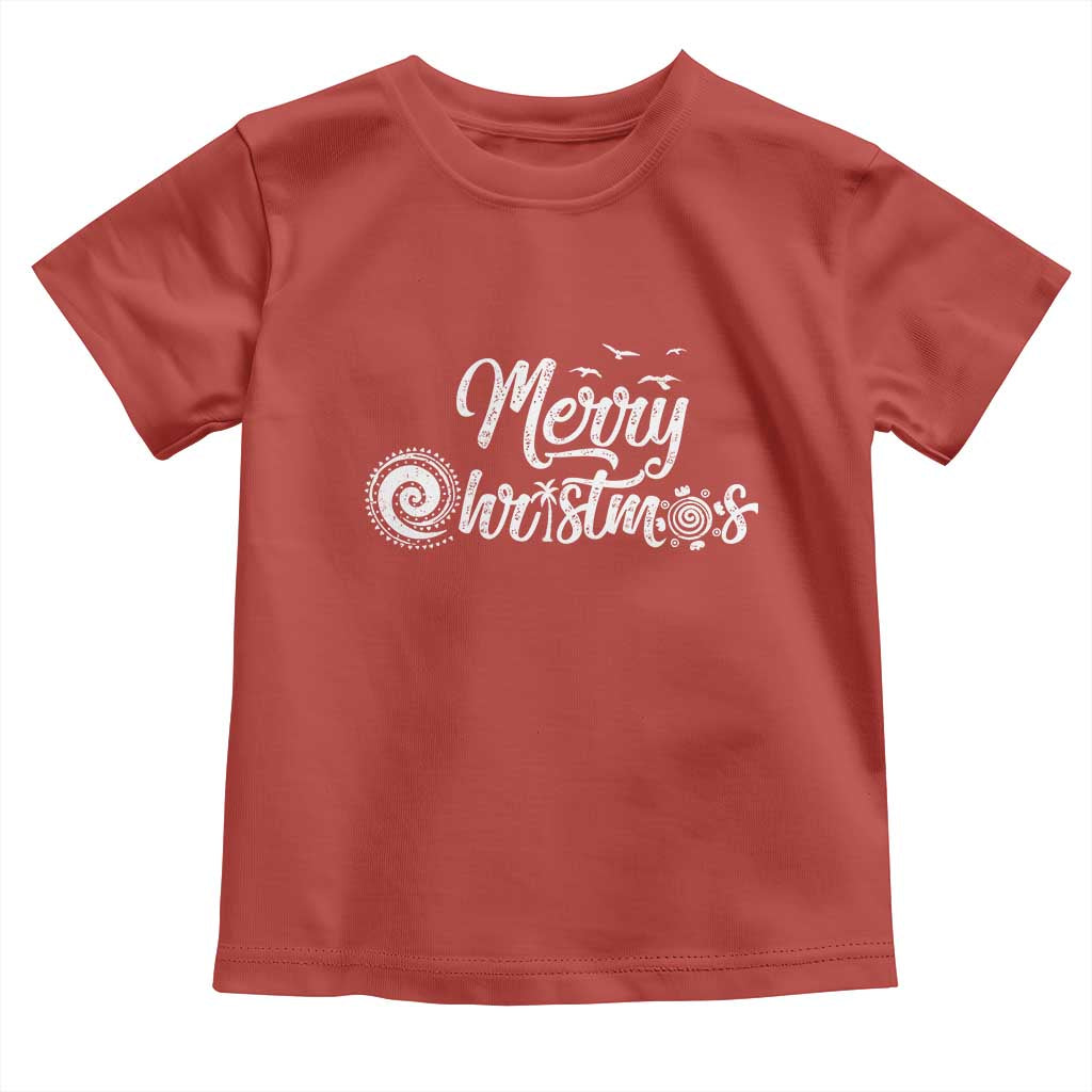 Christmas In Hawaii Toddler T Shirt Merry Christmas Hawaiian Symbols TS11 Red Print Your Wear