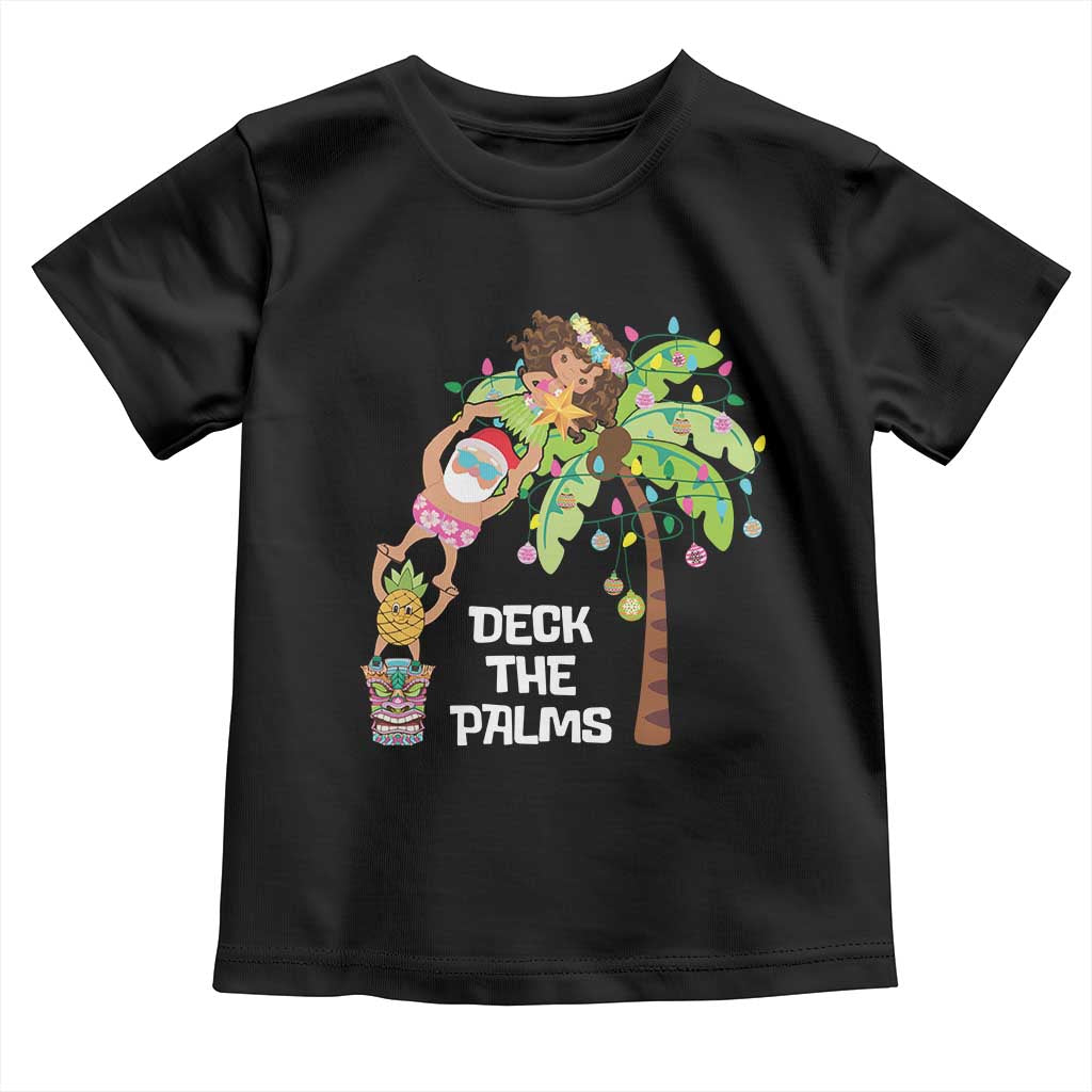 Christmas In Hawaii Baby Shirt Deck The Palms Santa Hula Girl Tiki TS11 Black Print Your Wear