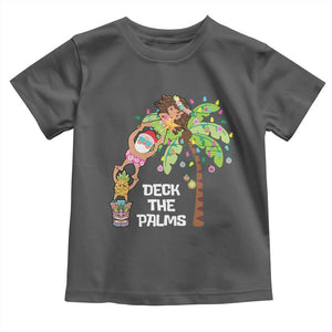 Christmas In Hawaii Baby Shirt Deck The Palms Santa Hula Girl Tiki TS11 Dark Heather Print Your Wear