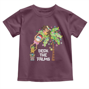 Christmas In Hawaii Baby Shirt Deck The Palms Santa Hula Girl Tiki TS11 Maroon Print Your Wear