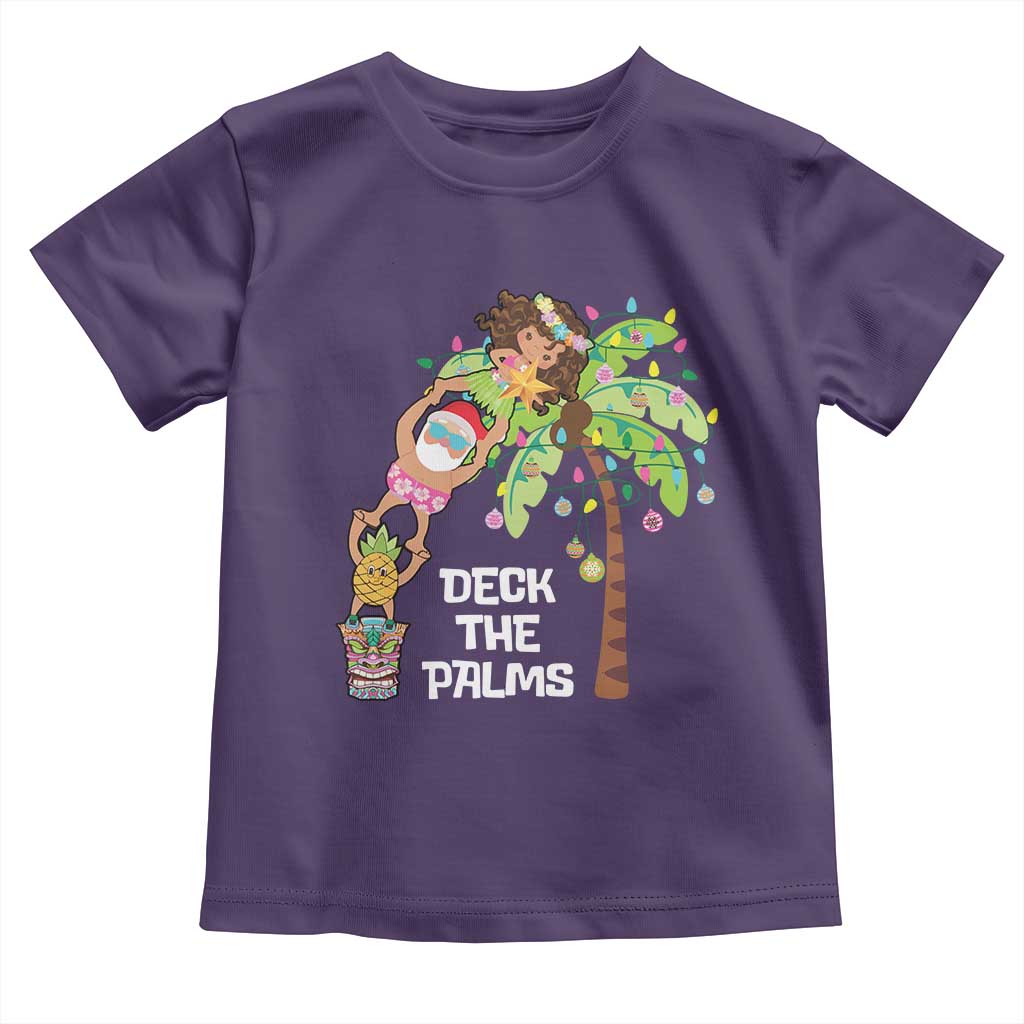 Christmas In Hawaii Baby Shirt Deck The Palms Santa Hula Girl Tiki TS11 Purple Print Your Wear