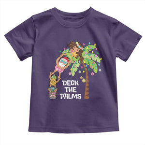 Christmas In Hawaii Baby Shirt Deck The Palms Santa Hula Girl Tiki TS11 Purple Print Your Wear