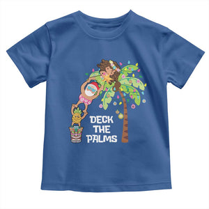 Christmas In Hawaii Baby Shirt Deck The Palms Santa Hula Girl Tiki TS11 Royal Blue Print Your Wear