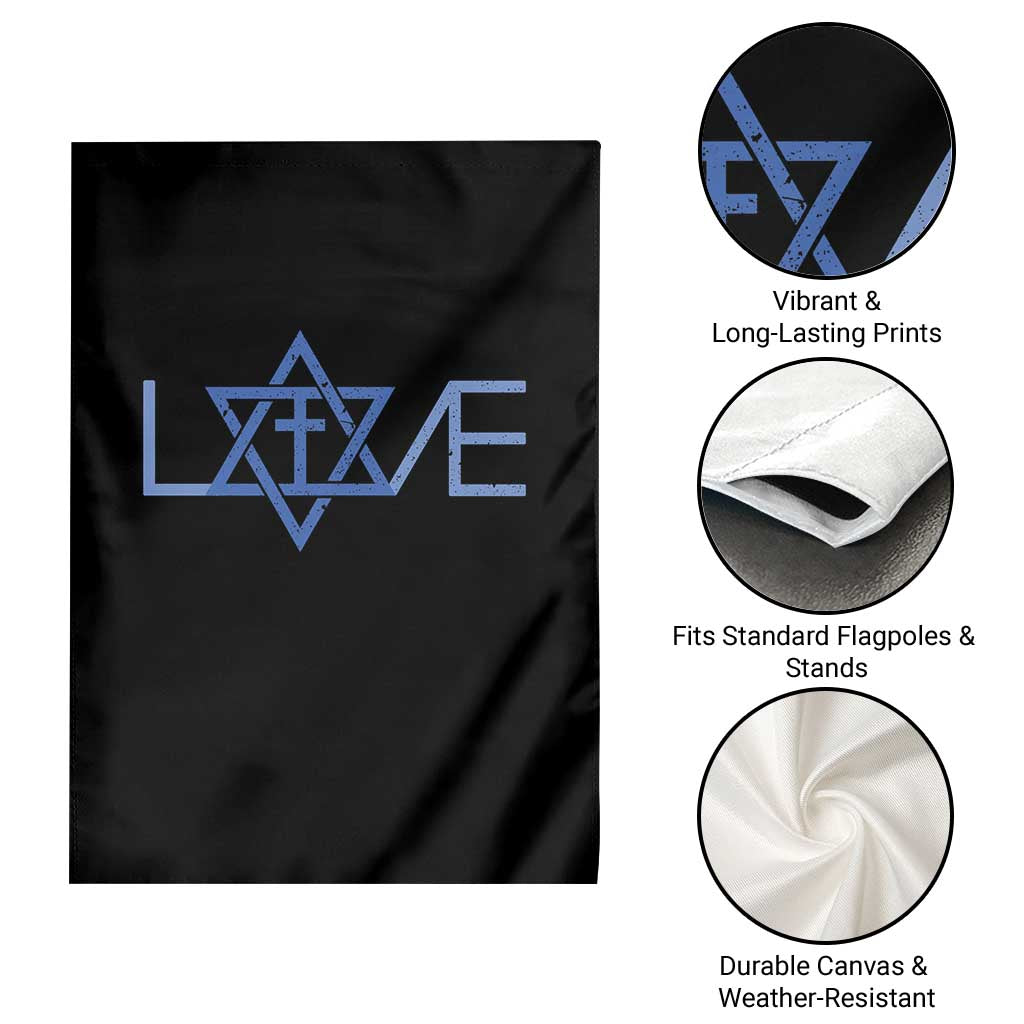 Love Jewish Messianic Cross Star Of David Garden Flag TS11 Print Your Wear
