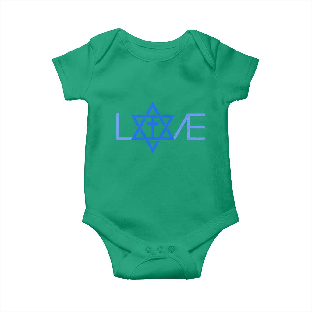 Love Jewish Messianic Cross Star Of David Baby Onesie TS11 Irish Green Print Your Wear