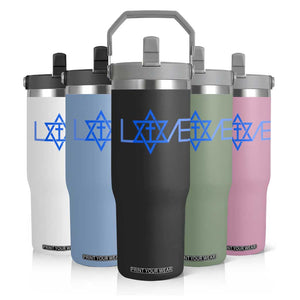 Love Jewish Messianic Cross Star Of David Flip Straw Tumbler TS11 Print Your Wear
