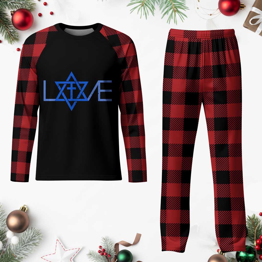 Love Jewish Messianic Cross Star Of David Plaid Pajama Set TS11 Buffalo Plaid Print Your Wear