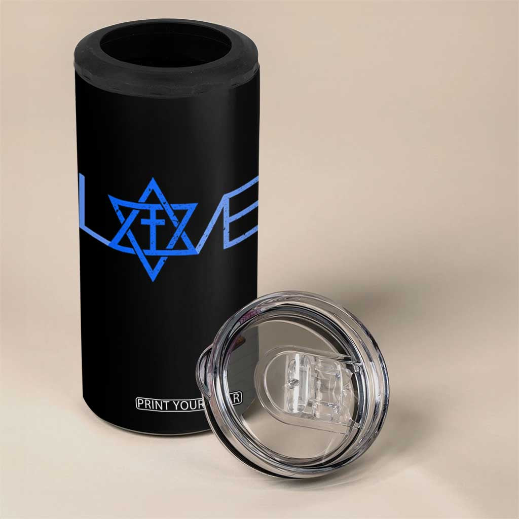 Love Jewish Messianic Cross Star Of David 4 in 1 Can Cooler Tumbler TS11 Print Your Wear