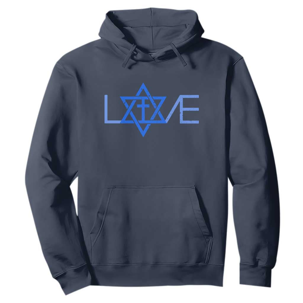 Love Jewish Messianic Cross Star Of David Hoodie TS11 Navy Print Your Wear