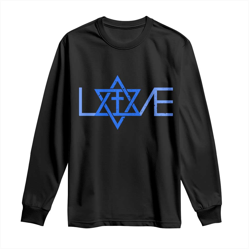 Love Jewish Messianic Cross Star Of David Long Sleeve Shirt TS11 Black Print Your Wear