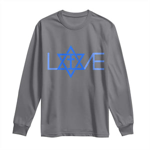 Love Jewish Messianic Cross Star Of David Long Sleeve Shirt TS11 Charcoal Print Your Wear