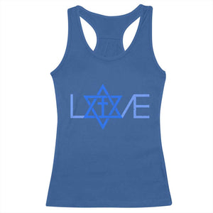 Love Jewish Messianic Cross Star Of David Racerback Tank Top TS11 Royal Blue Print Your Wear