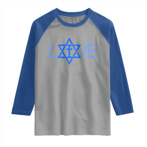 Love Jewish Messianic Cross Star Of David Raglan Shirt TS11 Sport Gray Royal Print Your Wear