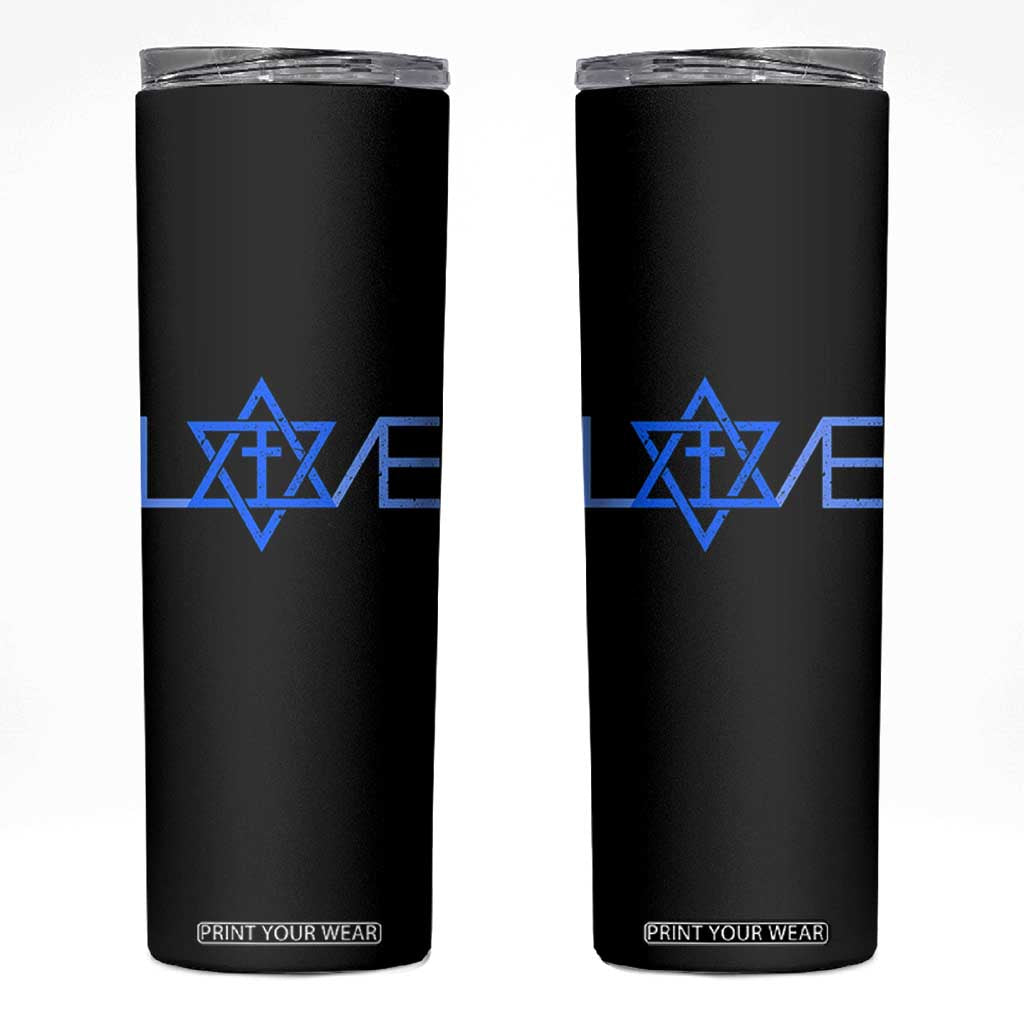 Love Jewish Messianic Cross Star Of David Skinny Tumbler TS11 Black Print Your Wear