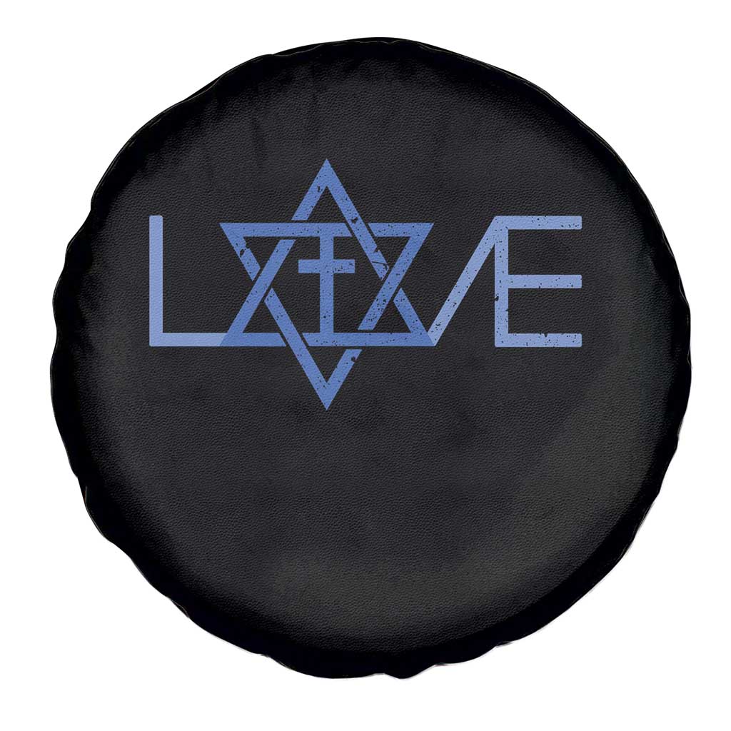 Love Jewish Messianic Cross Star Of David Spare Tire Cover TS11 Print Your Wear
