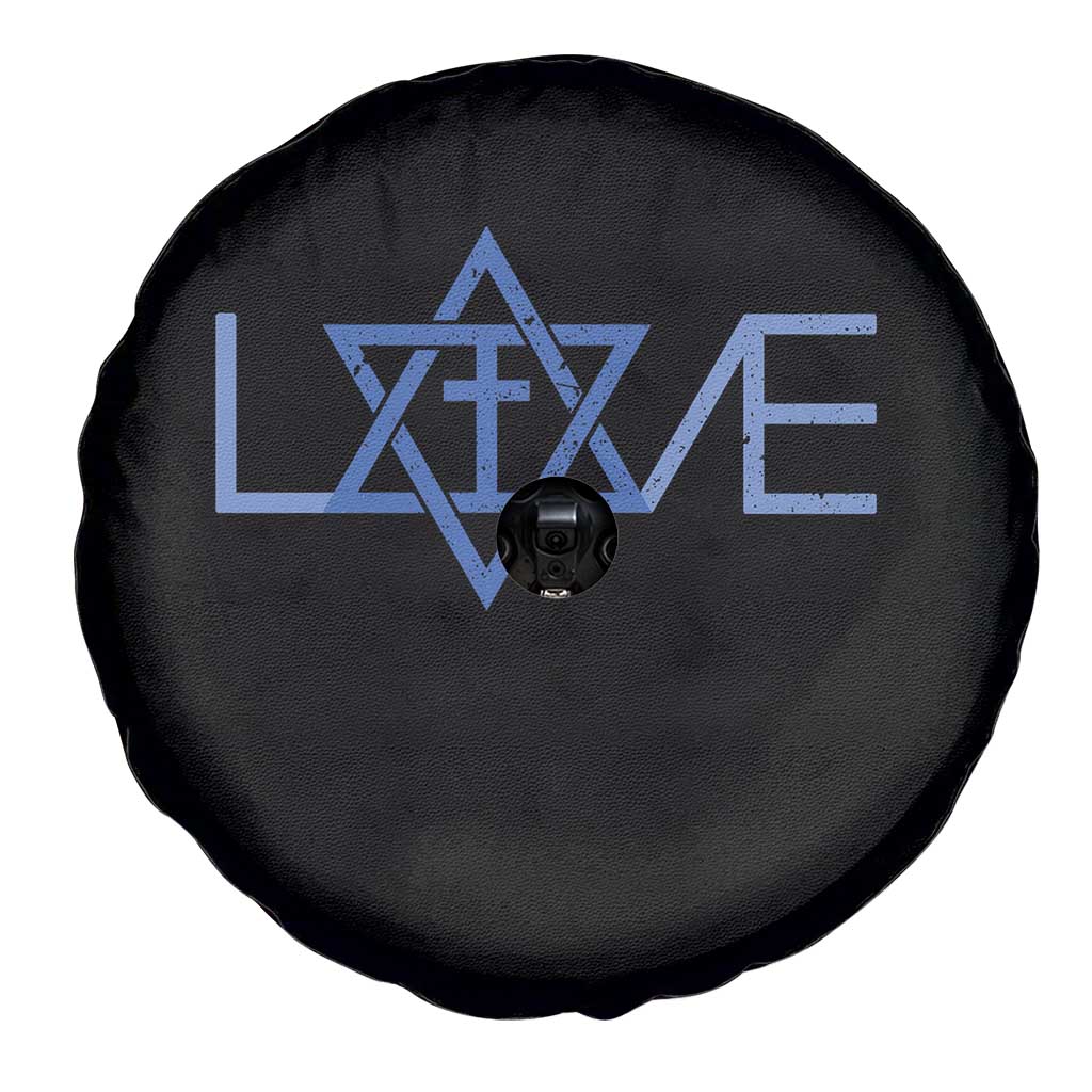 Love Jewish Messianic Cross Star Of David Spare Tire Cover TS11 Print Your Wear